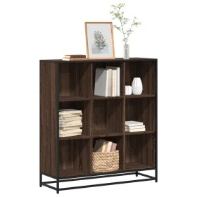 Estantería de madera y metal marrón roble 97,5x33x107,5 cm de , Librerías y estanterías - Ref: Foro24-3300864, Precio: 116,87...