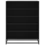 Zapatero de madera de ingeniería y metal negro 75x38x97,5 cm de , Zapateros y organizadores de calzado - Ref: Foro24-3300870,...