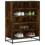 Zapatero de madera y metal roble ahumado 75x38x97,5 cm de , Zapateros y organizadores de calzado - Ref: Foro24-3300872, Preci...