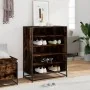 Zapatero de madera y metal roble ahumado 75x38x97,5 cm de , Zapateros y organizadores de calzado - Ref: Foro24-3300872, Preci...
