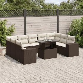 Set de sofás de jardín 10 pzas y cojines ratán sintético marrón de , Conjuntos de jardín - Ref: Foro24-3269373, Precio: 713,4...