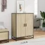 Zapatero de madera y metal roble Sonoma 75x38x97,5 cm de , Zapateros y organizadores de calzado - Ref: Foro24-3300866, Precio...