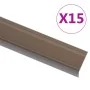Perfiles de peldaños forma de L 15 uds aluminio marrón 67 cm by , Stairs - Ref: Foro24-146793, Price: 71,62 €, Discount: %