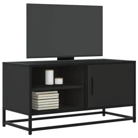 Mueble de TV madera de ingeniería y metal negro 80x34,5x40 cm de , Muebles TV - Ref: Foro24-848819, Precio: 65,07 €, Descuent...