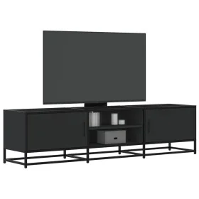 Mueble de TV madera de ingeniería y metal negro 160x35x41 cm de , Muebles TV - Ref: Foro24-848844, Precio: 113,69 €, Descuent...