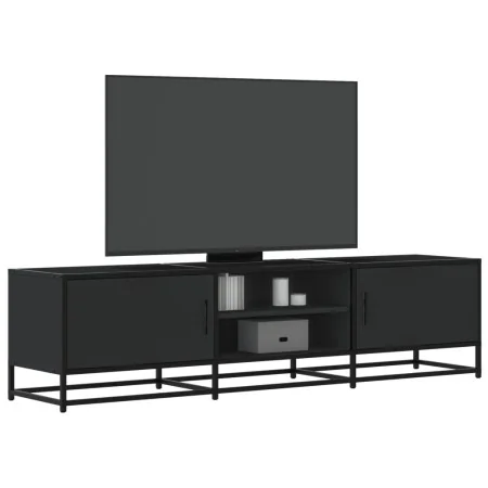 Mueble de TV madera de ingeniería y metal negro 160x35x41 cm de , Muebles TV - Ref: Foro24-848844, Precio: 113,69 €, Descuent...