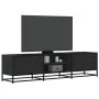 Mueble de TV madera de ingeniería y metal negro 160x35x41 cm de , Muebles TV - Ref: Foro24-848844, Precio: 113,69 €, Descuent...