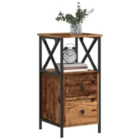 Mesita de noche madera ingeniería envejecida 34x35,5x70 cm by , Nightstands - Ref: Foro24-857250, Price: 67,97 €, Discount: %