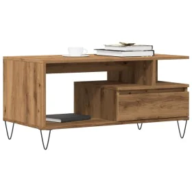 Mesa de centro madera de ingeniería roble artisan 90x49x45 cm de , Mesas de centro - Ref: Foro24-857453, Precio: 97,11 €, Des...