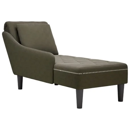 Tumbona almohada reposabrazo derecho cuero verde militar de , Divanes - Ref: Foro24-4009859, Precio: 137,50 €, Descuento: %