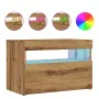 Mueble de TV luces LED madera roble artisan 60x35x40 cm by , TV Furniture - Ref: Foro24-856311, Price: 50,44 €, Discount: %