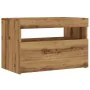 Mueble de TV luces LED madera roble artisan 60x35x40 cm by , TV Furniture - Ref: Foro24-856311, Price: 50,44 €, Discount: %