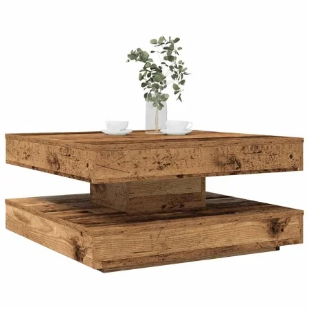 Mesa de centro giratoria 360 grados envejecida 70x70x34,5 cm de , Mesas de centro - Ref: Foro24-858486, Precio: 84,35 €, Desc...
