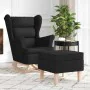 Sillón mecedora con taburete tela negro de , Sillones - Ref: Foro24-3307999, Precio: 227,82 €, Descuento: %