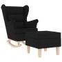 Sillón mecedora con taburete tela negro de , Sillones - Ref: Foro24-3307999, Precio: 227,82 €, Descuento: %