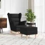 Sillón mecedora con taburete tela negro de , Sillones - Ref: Foro24-3307999, Precio: 227,82 €, Descuento: %