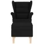 Sillón mecedora con taburete tela negro de , Sillones - Ref: Foro24-3307999, Precio: 227,82 €, Descuento: %