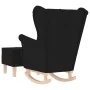 Sillón mecedora con taburete tela negro de , Sillones - Ref: Foro24-3307999, Precio: 227,82 €, Descuento: %