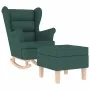 Sillón mecedora con taburete tela verde oscuro de , Sillones - Ref: Foro24-3308002, Precio: 283,91 €, Descuento: %