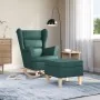 Sillón mecedora con taburete tela verde oscuro de , Sillones - Ref: Foro24-3308002, Precio: 283,91 €, Descuento: %