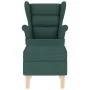 Sillón mecedora con taburete tela verde oscuro de , Sillones - Ref: Foro24-3308002, Precio: 283,91 €, Descuento: %