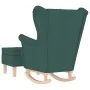 Sillón mecedora con taburete tela verde oscuro de , Sillones - Ref: Foro24-3308002, Precio: 283,91 €, Descuento: %