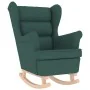 Sillón mecedora con taburete tela verde oscuro de , Sillones - Ref: Foro24-3308002, Precio: 283,91 €, Descuento: %