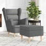 Sillón con taburete reposapiés tela gris oscuro de , Sillones - Ref: Foro24-3307990, Precio: 300,60 €, Descuento: %