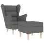 Sillón con taburete reposapiés tela gris oscuro de , Sillones - Ref: Foro24-3307990, Precio: 300,60 €, Descuento: %