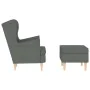 Sillón con taburete reposapiés tela gris oscuro de , Sillones - Ref: Foro24-3307990, Precio: 300,60 €, Descuento: %