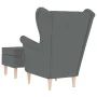 Sillón con taburete reposapiés tela gris oscuro de , Sillones - Ref: Foro24-3307990, Precio: 300,60 €, Descuento: %