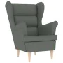 Sillón con taburete reposapiés tela gris oscuro de , Sillones - Ref: Foro24-3307990, Precio: 300,60 €, Descuento: %