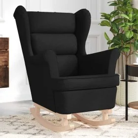 Silla mecedora de tela negro 74x90x102 cm de , Sillones - Ref: Foro24-4016921, Precio: 186,88 €, Descuento: %