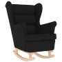 Silla mecedora de tela negro 74x90x102 cm de , Sillones - Ref: Foro24-4016921, Precio: 186,88 €, Descuento: %