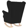 Silla mecedora de tela negro 74x90x102 cm de , Sillones - Ref: Foro24-4016921, Precio: 186,88 €, Descuento: %