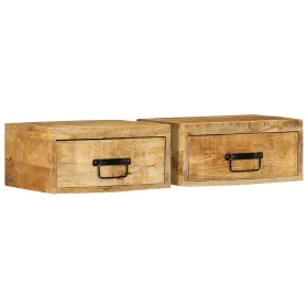 Mesitas de noche de pared 2 uds madera maciza de mango rugosa by , Nightstands - Ref: Foro24-4017455, Price: 143,63 €, Discou...