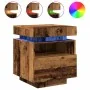 Mesita de noche luces LED 2 uds madera envejecida 40x39x48,5 cm de , Mesitas de noche - Ref: Foro24-857659, Precio: 120,42 €,...