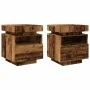 Mesita de noche luces LED 2 uds madera envejecida 40x39x48,5 cm de , Mesitas de noche - Ref: Foro24-857659, Precio: 120,42 €,...