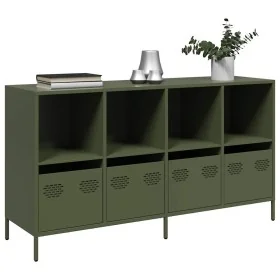 Aparador de acero laminado en frío verde oliva 135x39x73,5 cm by , Sideboards - Ref: Foro24-3307165, Price: 190,24 €, Discoun...