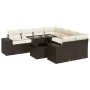 Set de sofás de jardín 9 pzas y cojines ratán sintético marrón de , Conjuntos de jardín - Ref: Foro24-3326774, Precio: 671,04...