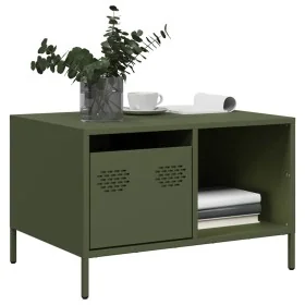 Mesa de centro acero laminado frío verde oliva 68,5x50x43,5cm by , Coffee table - Ref: Foro24-851284, Price: 96,93 €, Discoun...
