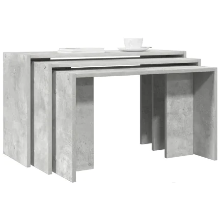 Mesas apilables 3 piezas madera contrachapada gris hormigón by , Side tables - Ref: Foro24-858536, Price: 60,08 €, Discount: %