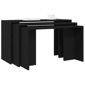 Mesas apilables 3 piezas madera contrachapada negro de , Mesas auxiliares - Ref: Foro24-858534, Precio: 61,31 €, Descuento: %