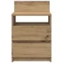 Mesilla de noche con 2 cajones roble artesano 40x33x60 cm de , Mesitas de noche - Ref: Foro24-858576, Precio: 52,73 €, Descue...