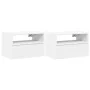 Mesitas de noche de pared 2 unidades blanca 45x26x28,5 cm de , Mesitas de noche - Ref: Foro24-858597, Precio: 67,40 €, Descue...