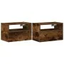 Mesitas de noche de pared 2uds color roble ahumado 45x26x28,5cm de , Mesitas de noche - Ref: Foro24-858605, Precio: 63,03 €, ...