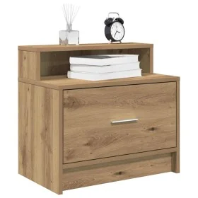 Mesillas de noche con cajón 2 uds roble artesanal 51x31x47 cm de , Mesitas de noche - Ref: Foro24-858685, Precio: 71,16 €, De...