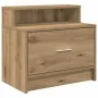 Mesillas de noche con cajón 2 uds roble artesanal 51x31x47 cm de , Mesitas de noche - Ref: Foro24-858685, Precio: 71,16 €, De...