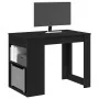 Escritorio con cajón y estante madera contrachapada roble negro de , Mesas de cocina y de comedor - Ref: Foro24-858687, Preci...
