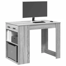 Escritorio con cajón estante madera contrachapada gris sonoma de , Mesas de cocina y de comedor - Ref: Foro24-858691, Precio:...